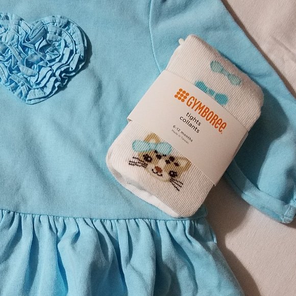 Gymboree Glamorous Friends 6-12 Month retail dress, diaper cov outlet tights NWT - Picture 3 of 3